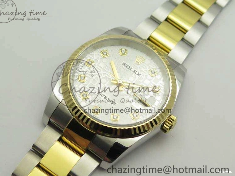 116234 36mm Oyster DJF YG Datejust Edition 1:1 Bracelet V2 Dial On SA3135 Fluted SS White Best Com 1129